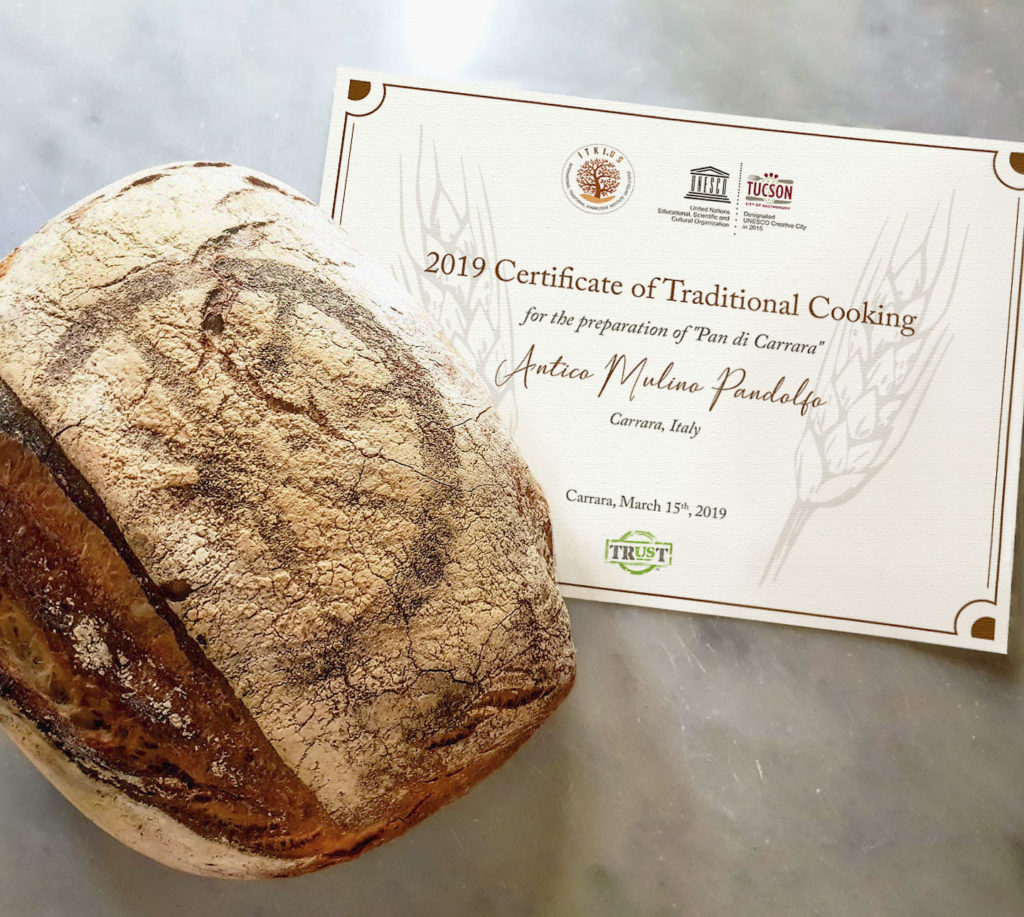Certification of traditional cooking for “Antico Mulino Pandolfo”, Carrara, Creative City of Crafts and Folk Art